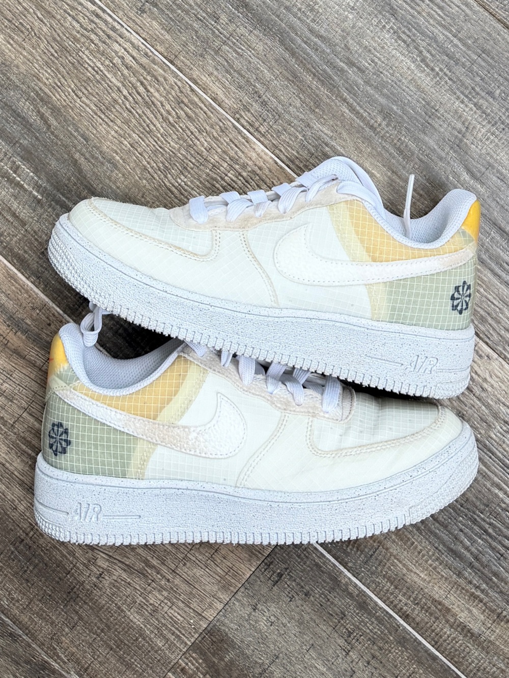 Nike Air Force 1 Crater GS 'Move To Zero - White Orange' 4.5y big kids